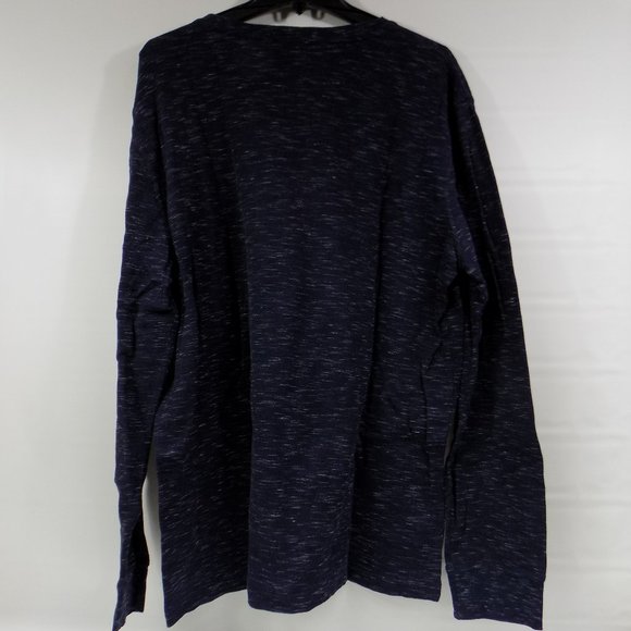 Marc Anthony Blue Heathered Long Sleeve Henley Size XXL Slim Fit - Picture 4 of 6
